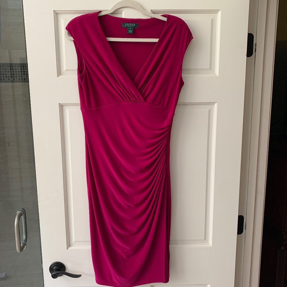 Ralph Lauren deep fuchsia sleeveless dress - size 8